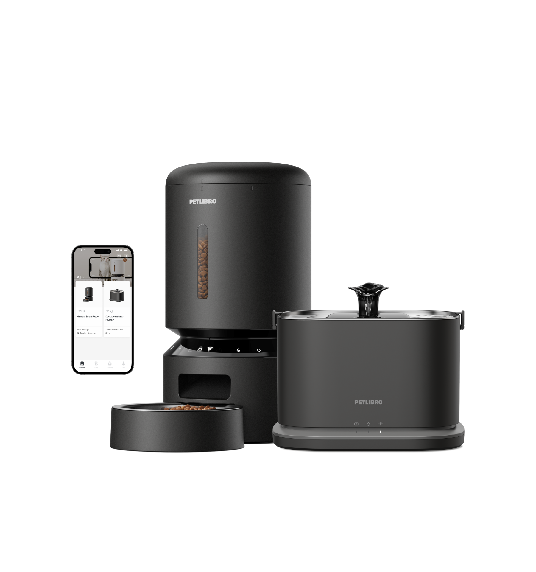 Granary Smart Feeder & Dockstream 2 Smart Fountain