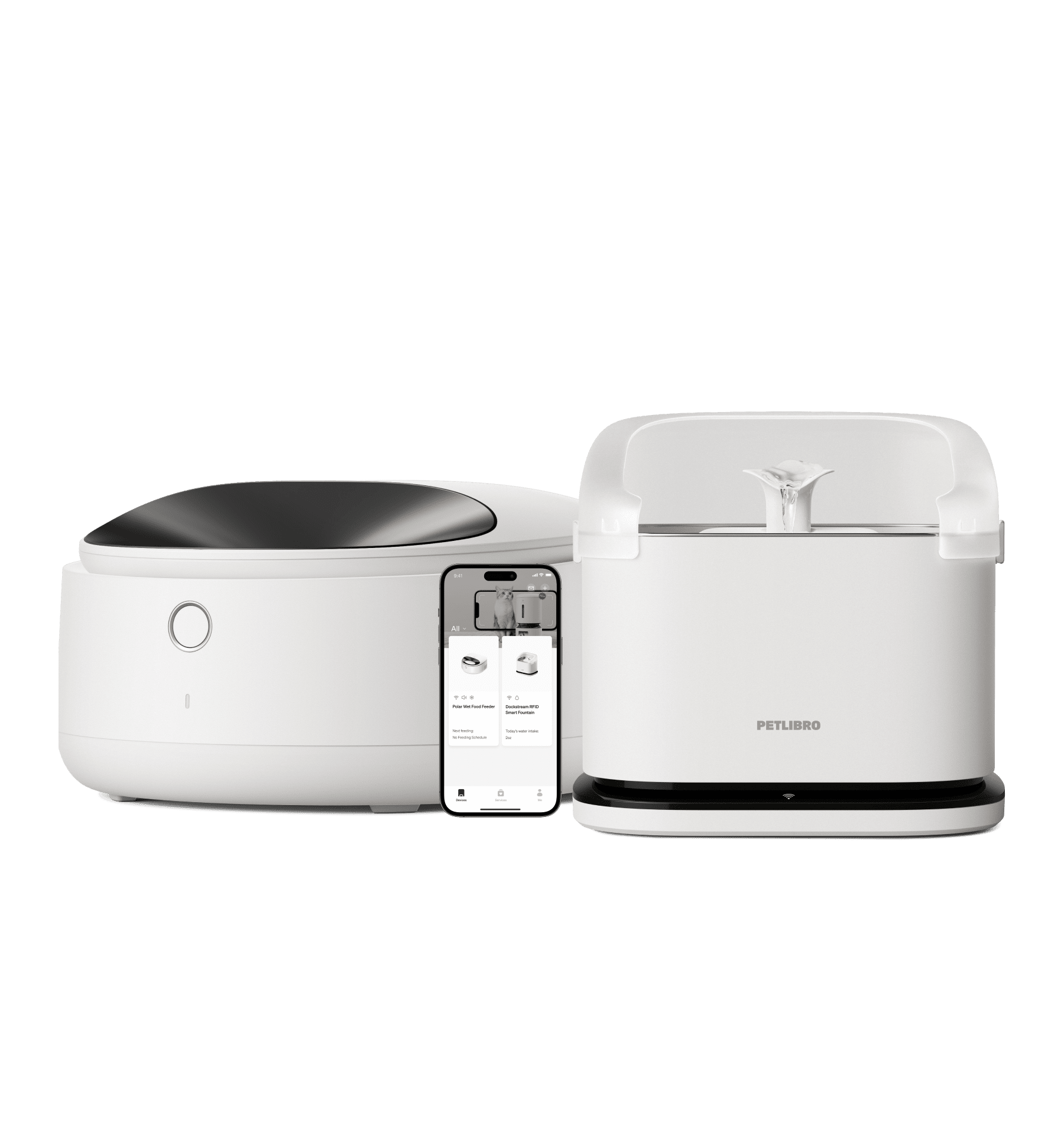 Polar Wet Food Feeder & RFID Smart Fountain Bundle
