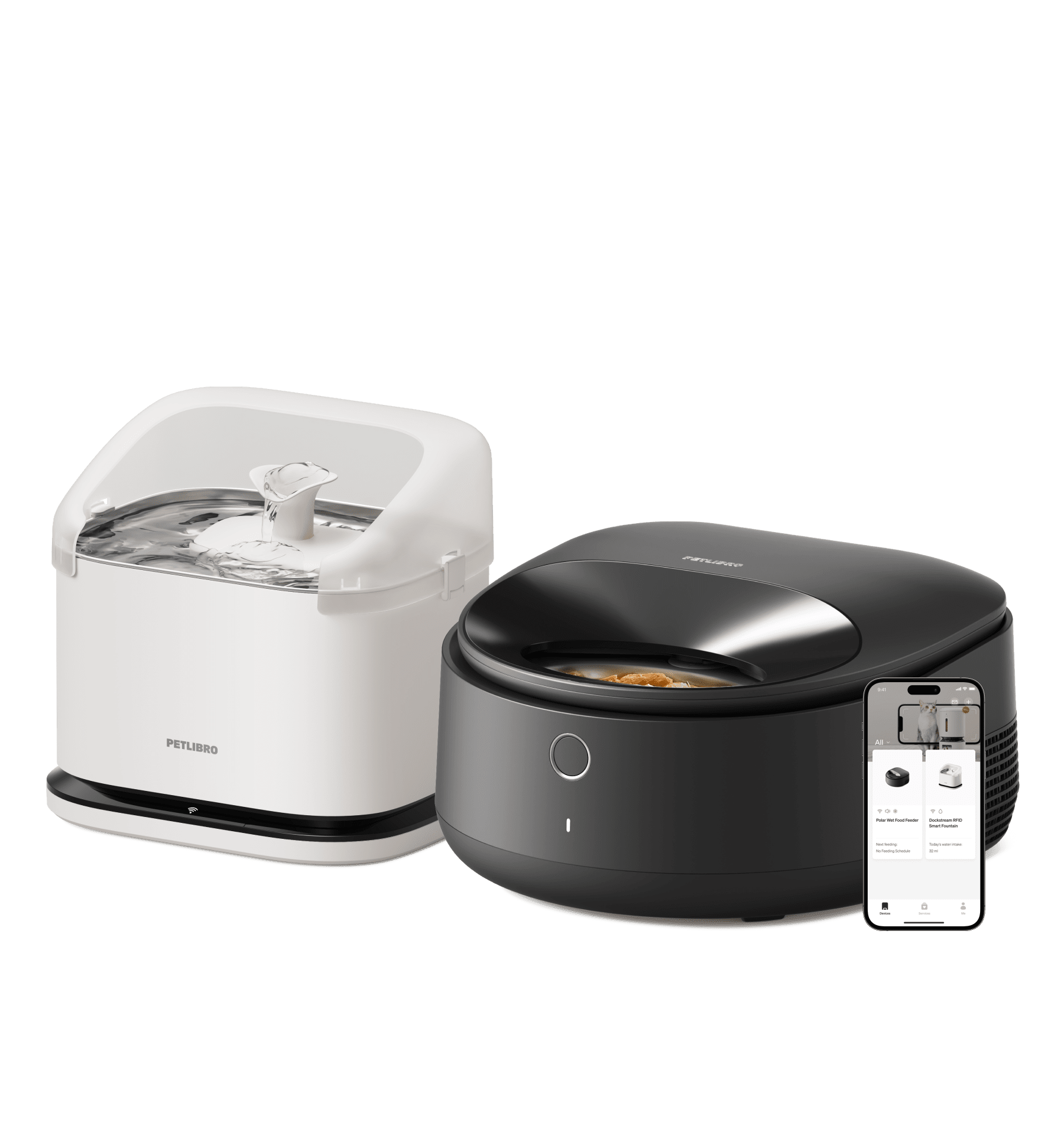 Polar Wet Food Feeder & RFID Smart Fountain Bundle